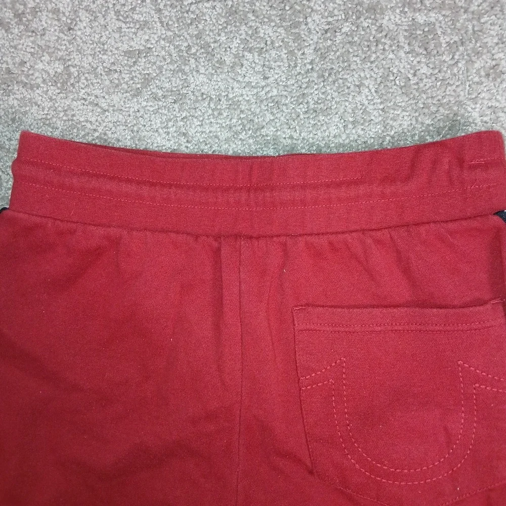 True Religion Mens Jogger Sweat Shorts Red Size Extra Small